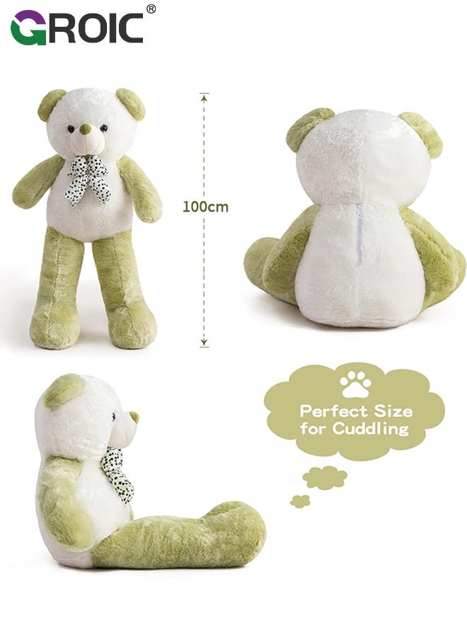 GROIC Big Teddy Bear, Cute Animal Plushies for Girls, Boys and Babies, Teddy Bear Plush Toy with Polka Dot Bowtie, Ultra Soft and Cute Plush Bear Stuffed Animal Toys for Girlfriend, Giant Teddy Bear, Green - Image 5